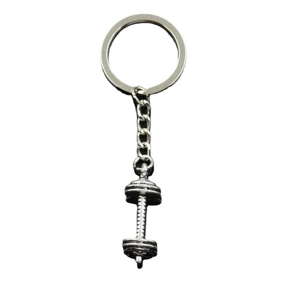 Fashion New Style Dumbbell Fitness Equipment Key Chain Jewelry Vintage Pendant
