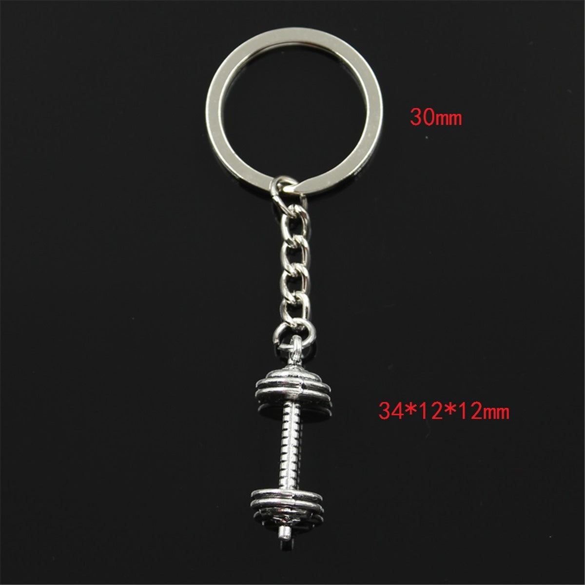 Fashion New Style Dumbbell Fitness Equipment Key Chain Jewelry Vintage Pendant